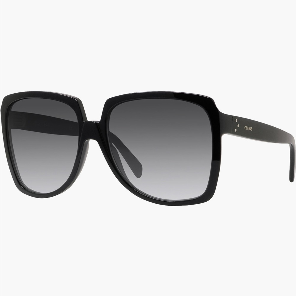 Celine 61mm Gradient Square Sunglasses in Black, oversized